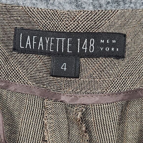NWT LAFAYETTE 148 Brown 100% Wool Wide Leg Cropped Culottes Pants SIZE 4 - Picture 15 of 16
